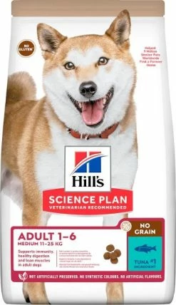 Hill's Science Plan No Grain Adult Croquettes Sans Céréales Pour Chien Adulte Au Thon - 14kg