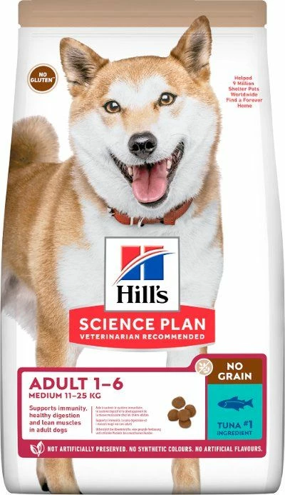 Hill's Science Plan No Grain Adult Croquettes Sans Céréales Pour Chien Adulte Au Thon - 14kg 1 Hill's Science Plan No Grain Adult Croquettes Sans Céréales Pour Chien Adulte Au Thon - 14kg