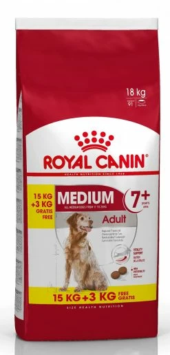 Royal Canin Medium Adult 7+ Pour Chien 15kg + 3kg Gratuit