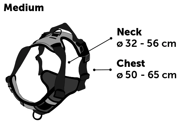 Flamingo Harnais Balou Noir M 50-65cm 25mm 2 Flamingo Harnais Balou Noir M 50-65cm 25mm – Image 2