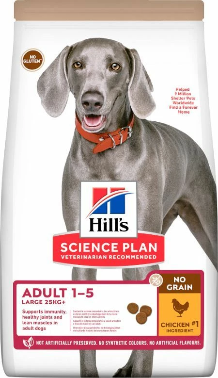 Hill's Science Plan No Grain Adult Large Breed Croquettes Sans Céréales Pour Chien Adulte De Grande Race Au Poulet - 14kg 1 Hill's Science Plan No Grain Adult Large Breed Croquettes Sans Céréales Pour Chien Adulte De Grande Race Au Poulet - 14kg