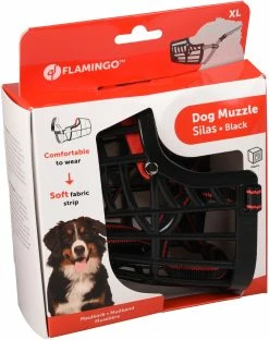Flamingo Muselière Silas XL Noir 40cm 44-59cm -magasin d'aliments pour chiens 44488f75a8fd9569737f132903b1f9d936cf31637cf0c0342c5a898622157c80