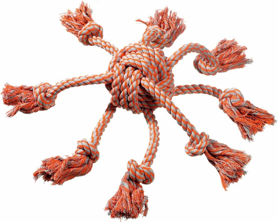Flamingo Jouet Chien James Octopus En Coton Orange Balle Nouée Dia. 15cm/55cm 1 Flamingo Jouet Chien James Octopus En Coton Orange Balle Nouée Dia. 15cm/55cm