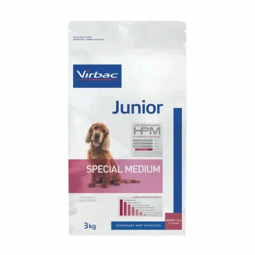 Virbac Veterinary Hpm Junior Special Medium Pour Chien 3kg -magasin d'aliments pour chiens HPM Dog Junior Special Medium 3Kg