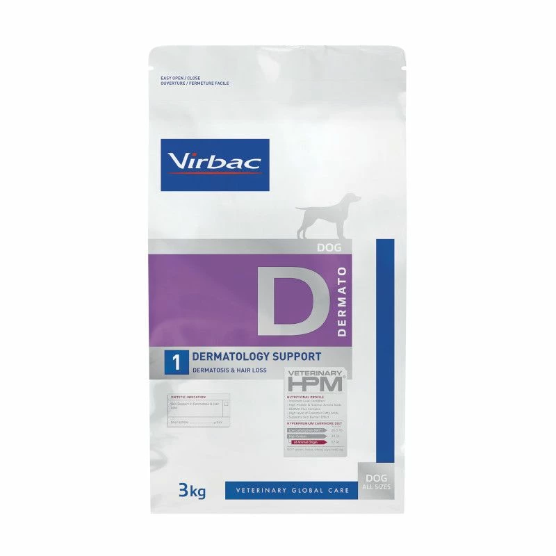 Virbac HPM Dermatology Support D1 Pour Chien 3kg 1 Virbac HPM Dermatology Support D1 Pour Chien 3kg