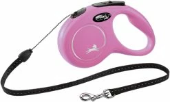 Laisse Flexi New Classic Cordon M/5m Rose