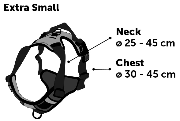 Flamingo Harnais Balou Noir XS 30-45cm 15mm 2 Flamingo Harnais Balou Noir XS 30-45cm 15mm – Image 2